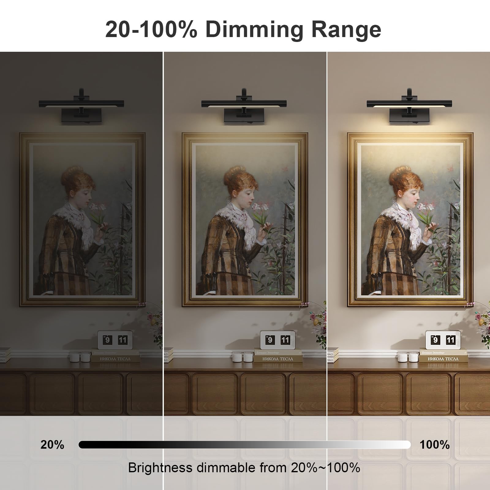 Battery Operated Picture Lights for Wall Black Art Light Wireless Gallery Lig... gallery