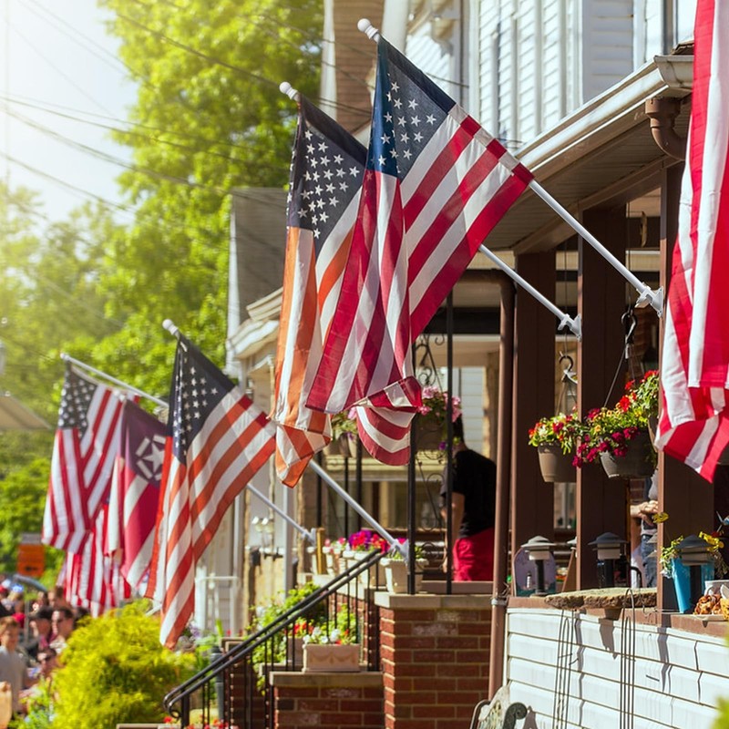 House Flag Pole Kit - 5-7 Ft Adjustable Tangle Free Flag Poles for 3x5 4x6 Flags gallery