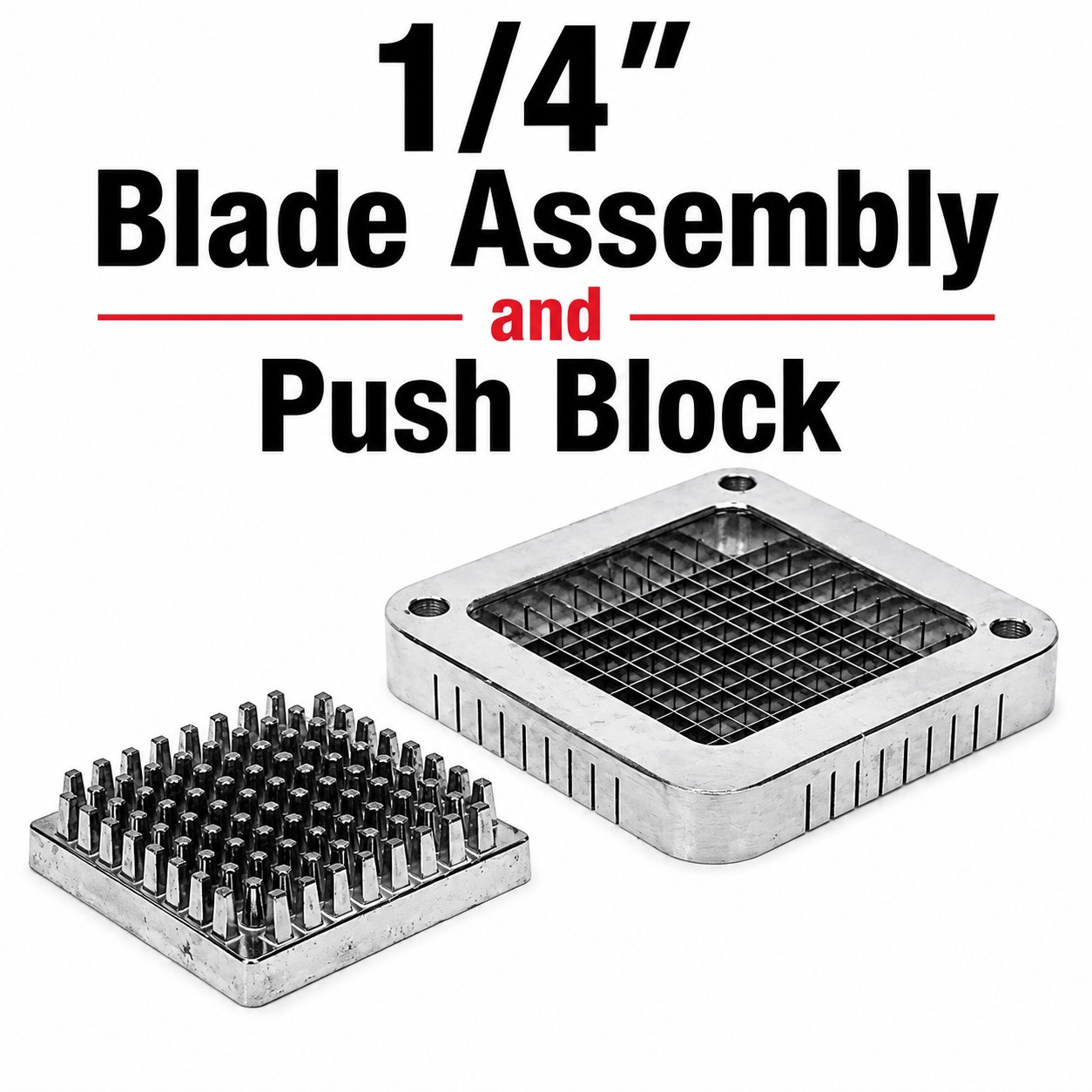 French Fry Cutter Blade Assembly Push Block 1/4 3/8 1/2 6 & 8 Wedge Choice gallery