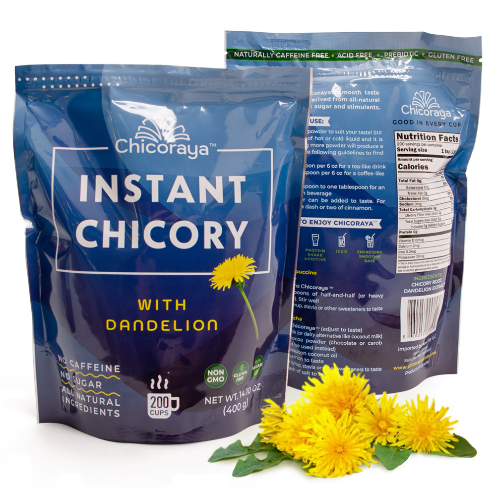 CHICORAYA Coffee Alternative Beverage Blend Chicory Root Powder 14.1oz Dandelion gallery
