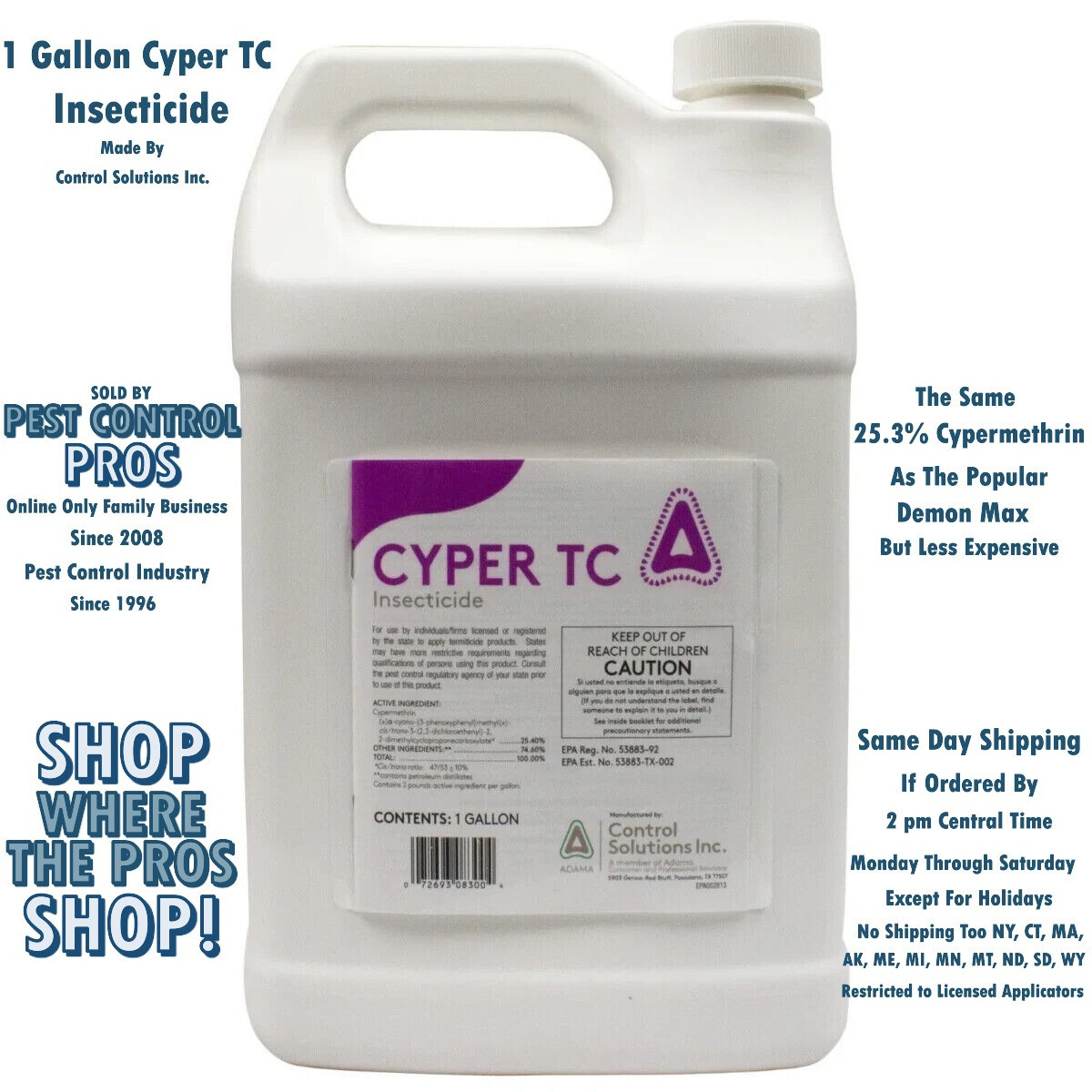 4 Gal Cyper TC Termiticide Insecticide Insect Control Gallon Similar t Demon Max gallery