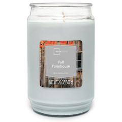 Mainstays Fall Farmhouse scented Single wick candle 20 oz…..