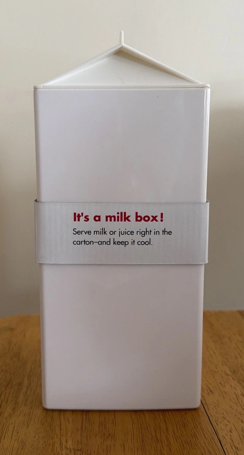 VTG Metrokane MILK BOX Plastic Container Carton Keeper New In Packaging gallery