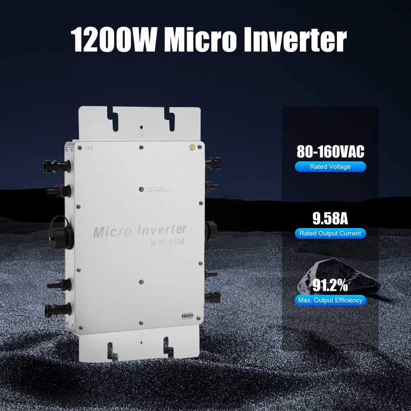 1200W Micro Solar Panel Smart Inverter Pure Sine Wave MPPT Grid Tie Inversor New gallery