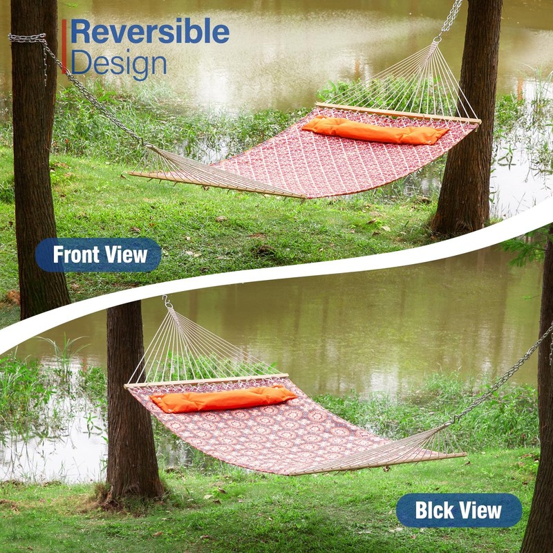 Backyard Expressions Reversible Quilted Hammock - Single or Double Hammock fo... gallery