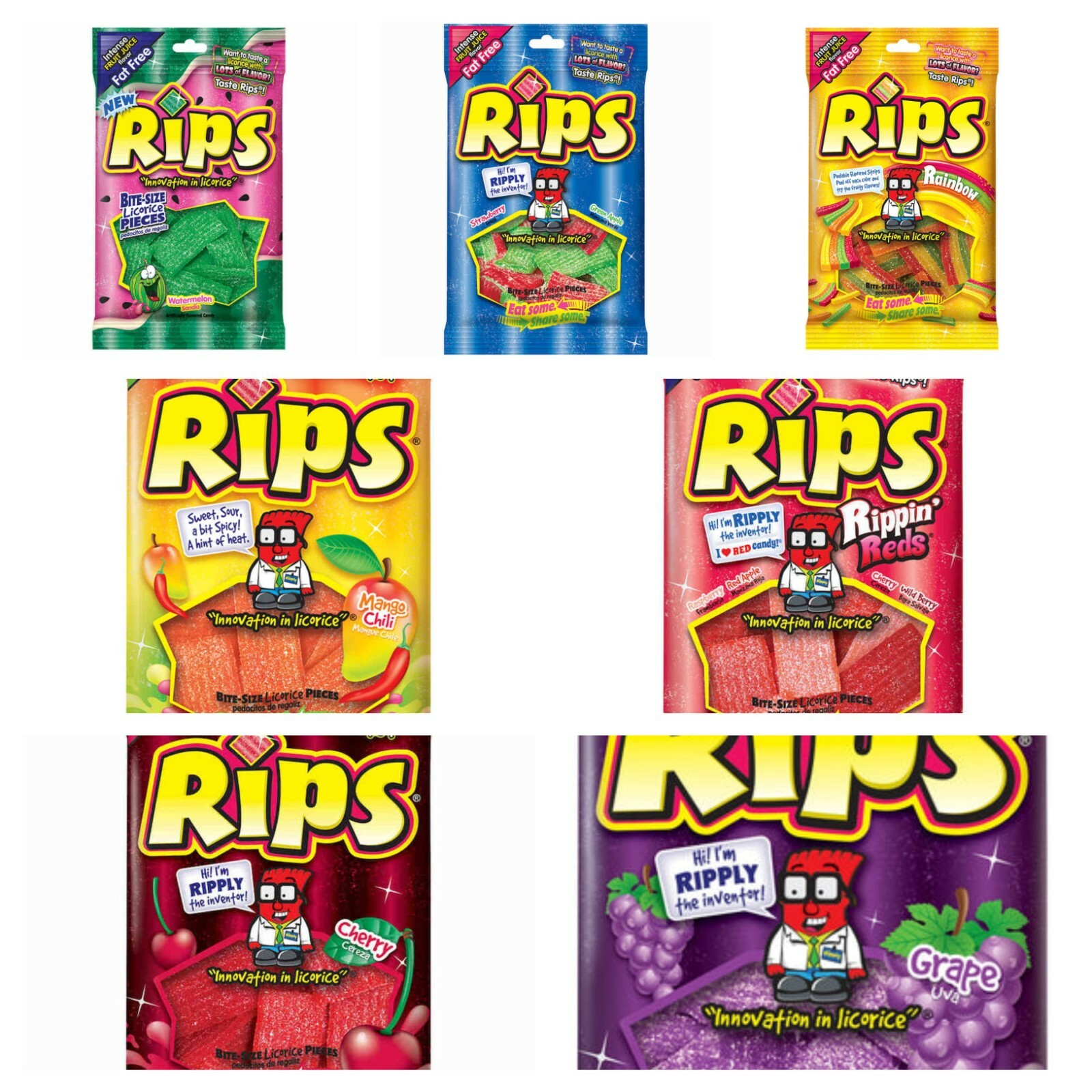 Rips Bite Size Licorice Candy 4 oz - Choose From 7 Flavors such as Mango Chili gallery