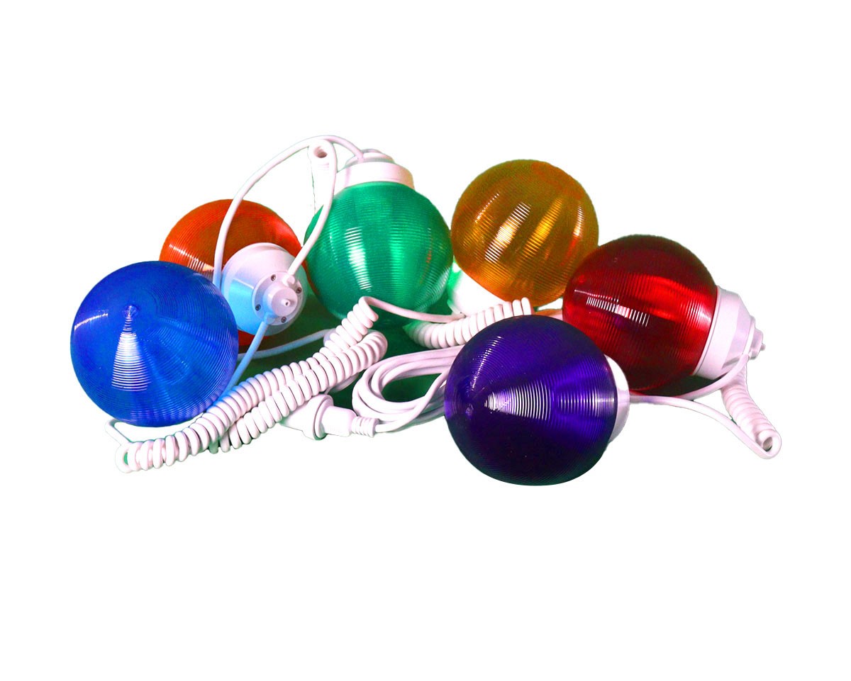 6 Globe Light Set Mixed Colors with White Cord 30 ft Outdoor String Lights gallery