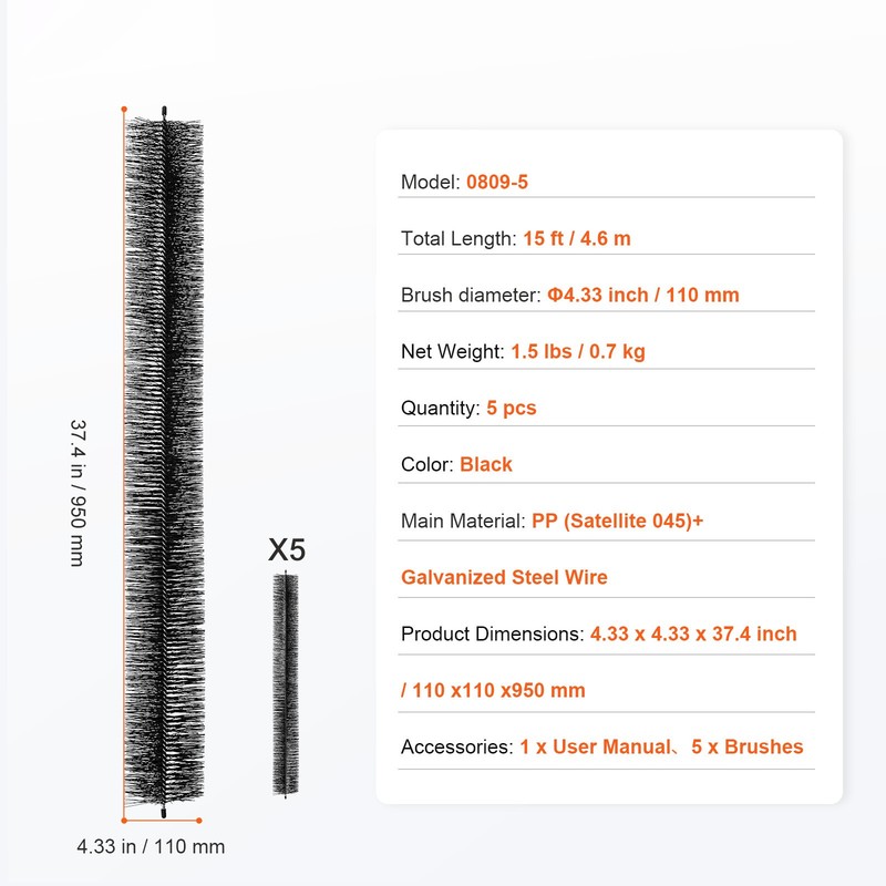 VEVOR Gutter Guard Brush 15 FT Length Bristle Leaf Guard Fit for 5 Inches Gutter gallery