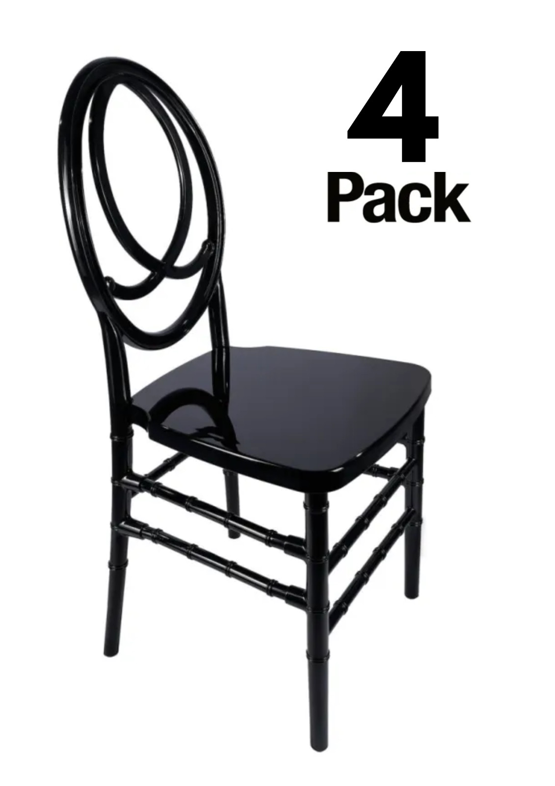 Infinity Resin Chair - Unassembled by Chivari - 4 Pack gallery