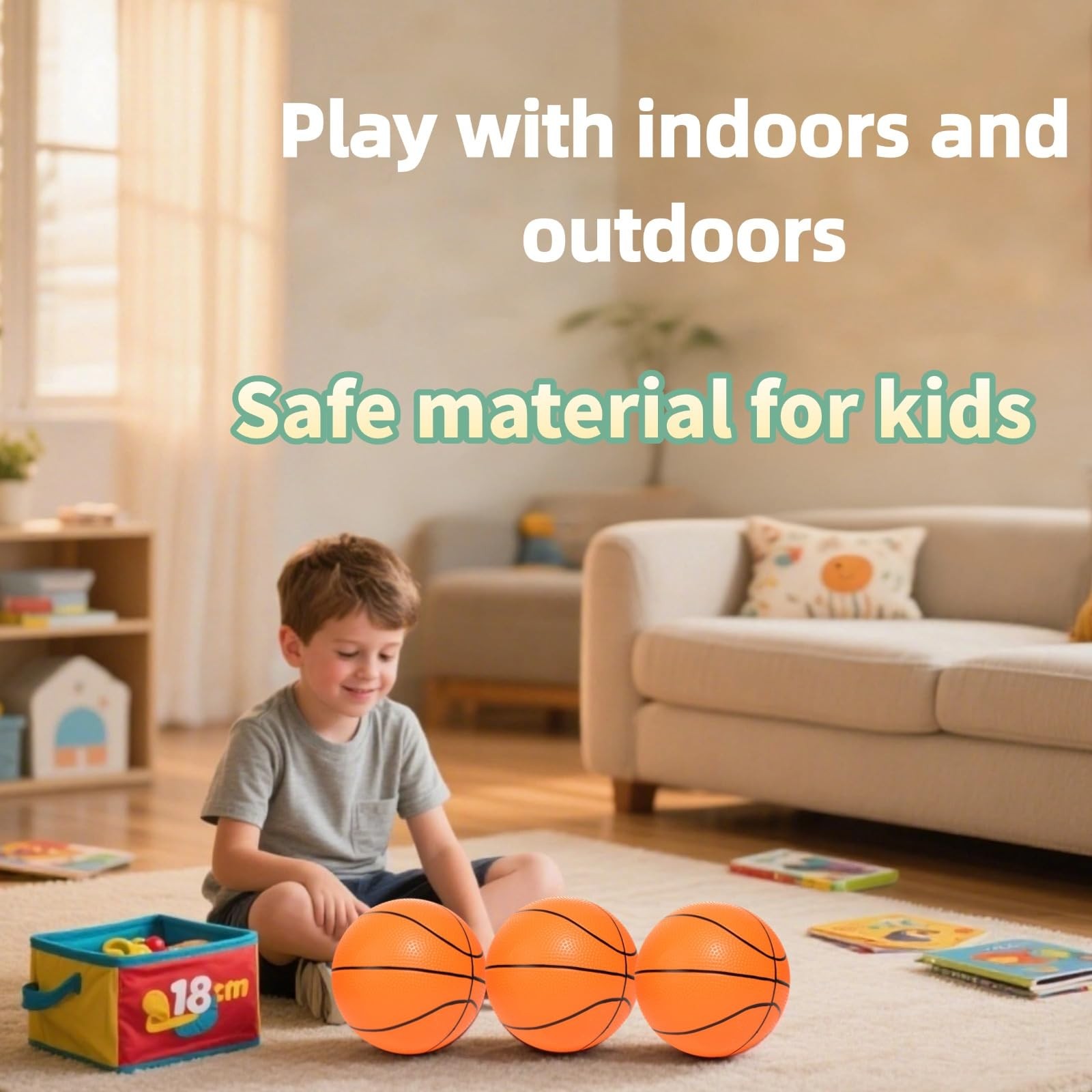 INTOWIND Mini Basketballs 3 Pack - 7inch Small Basketball Size 3 7", Orange gallery