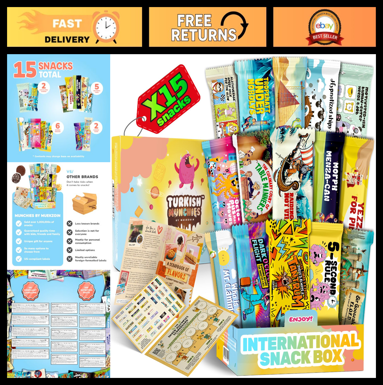 Exotic International Snack Box - Unique Global Treats & Candies Gift Set, World gallery