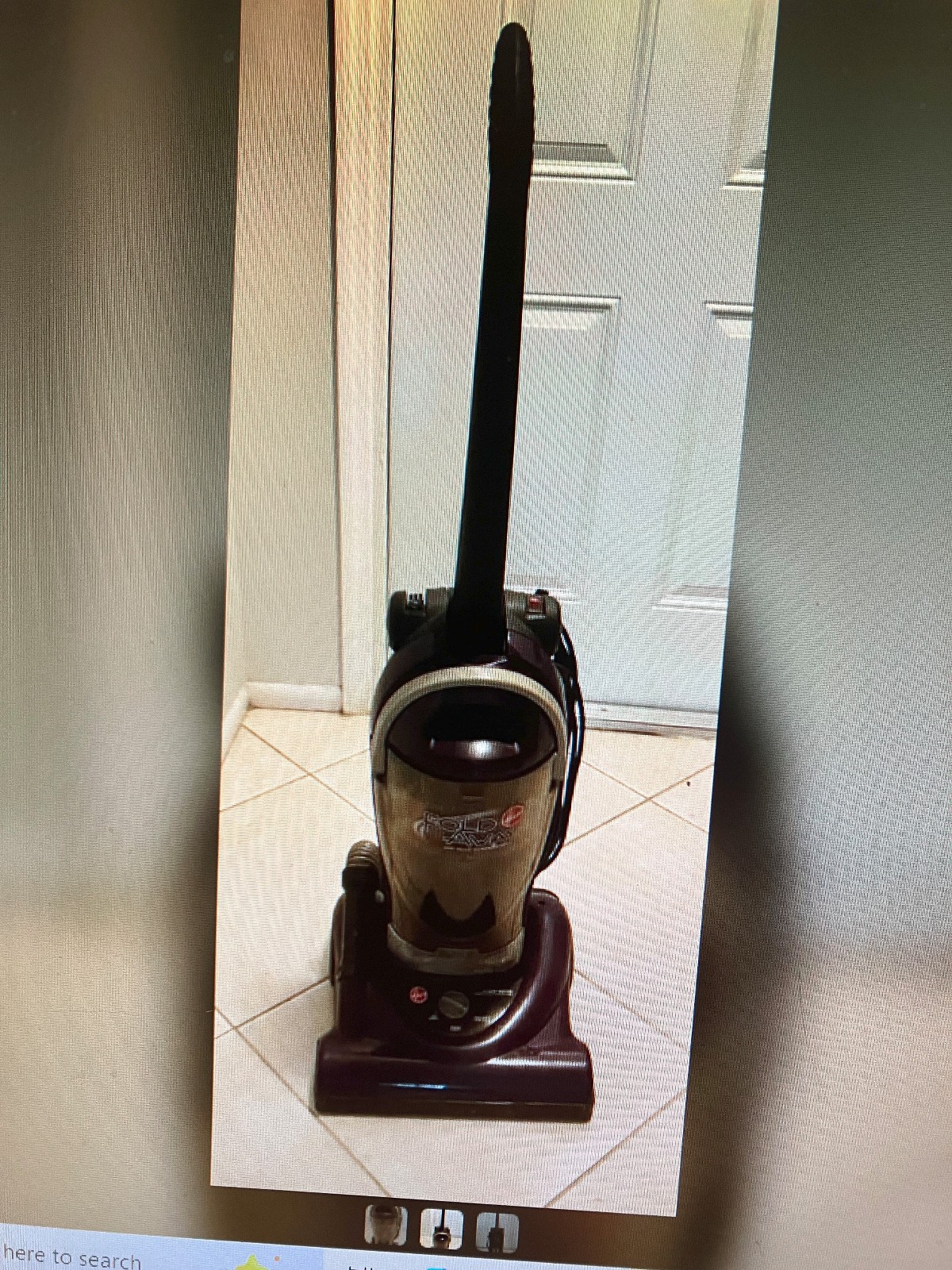 Hoover Bagless Upright Vacuum Cleaner Purple with Handle & Attachments gallery