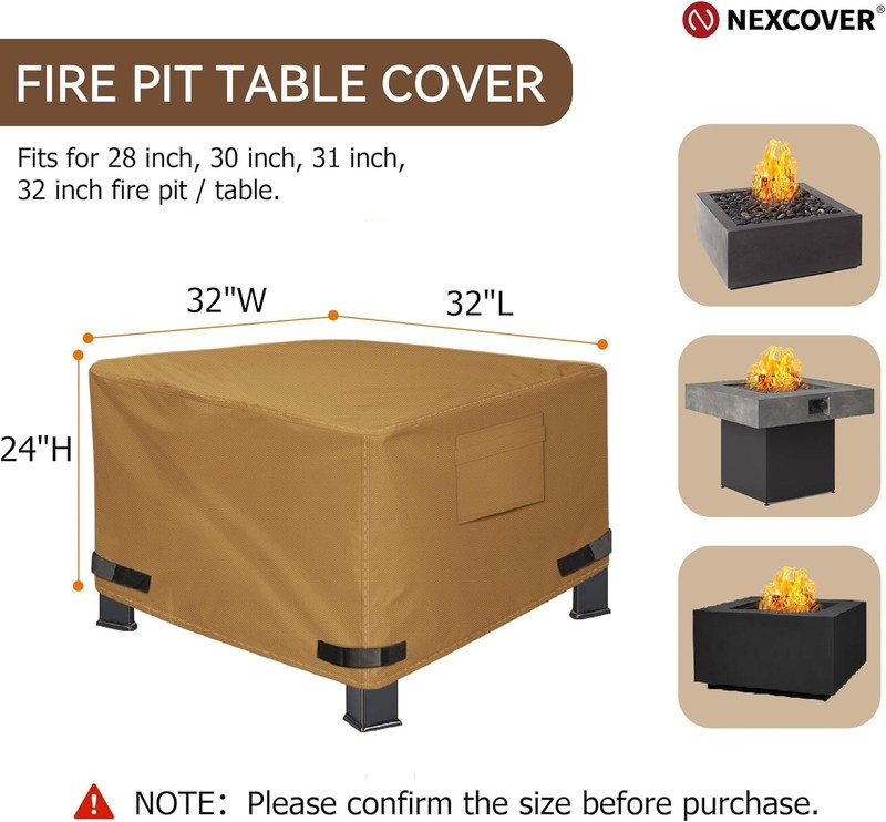 Square Fire Pit Cover - Waterproof 600D Heavy Duty Cover, Premium Patio Outdo... gallery