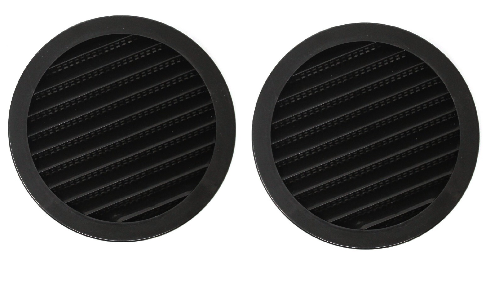 5" Black Round Plastic Louver Soffit Air Vent Reptile Screen Grille Cover gallery