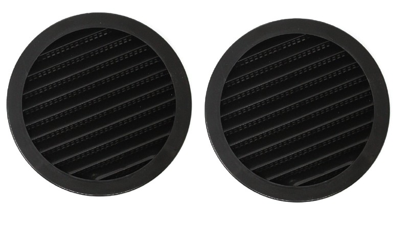 5" Black Round Plastic Louver Soffit Air Vent Reptile Screen Grille Cover gallery