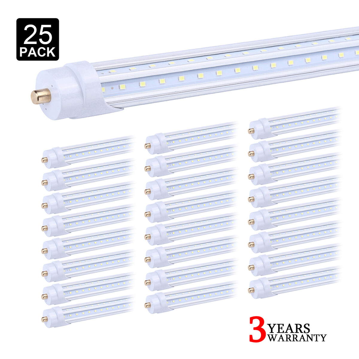 25Pack T8 8FT FA8 Single Pin Led Tube Light Bulbs 65W 8Foot Led Shop Light 5000K gallery