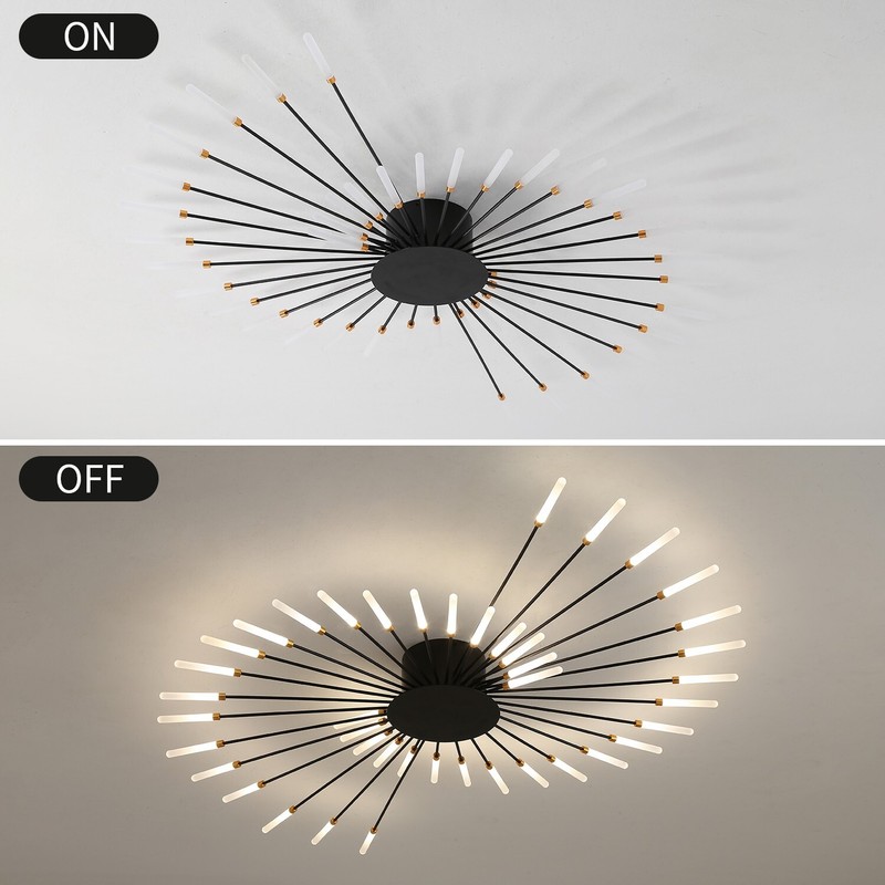 42-Light Fireworks Ceiling Light Modern LED Flush Mount Dimmable APP Remote gallery