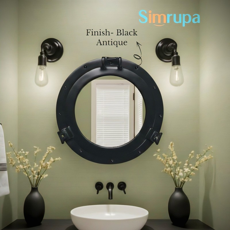 Handmade Solid Aluminum Porthole Mirror : Nautical Porthole Coastal Wall Decor gallery
