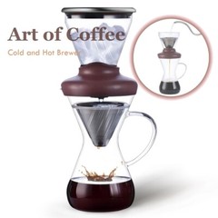Cold brew hot coffee maker iced drip brewer infuser stainless filter large 14oz