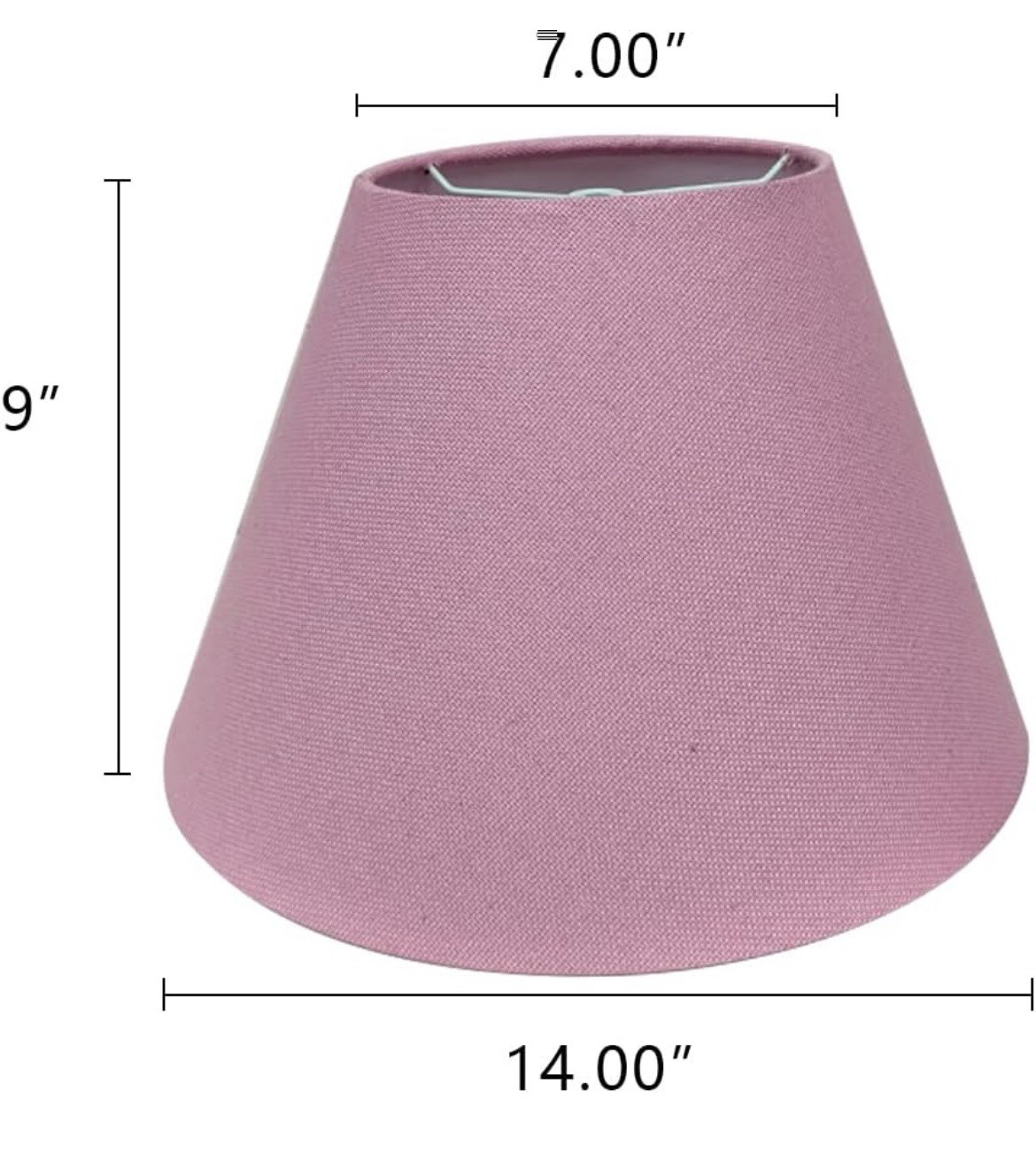 Lamp Shade Double Pink Natural Linen Cone Barrel Hand Craft Medium 7x14x9" gallery