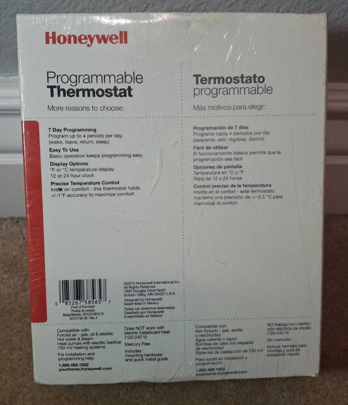 Honeywell Digital 7 Day Programmable Thermostat RTH2510B, NEW gallery