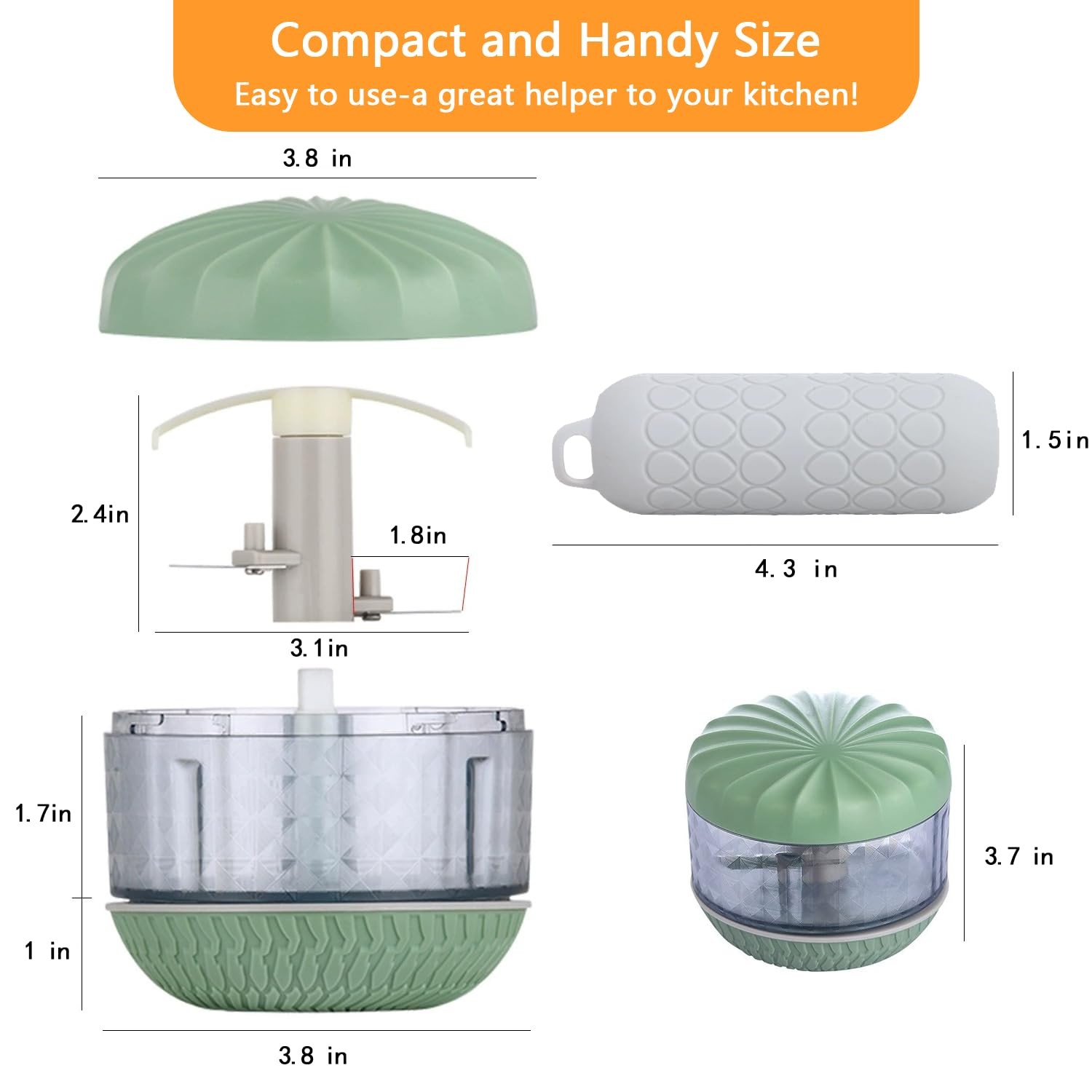 Portable Hand-Powered Garlic Mincer, Mini Manual Food Chopper for Small Kitchen gallery