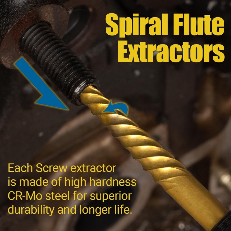 14PCS Easy Out Screw Extractor Set and Left-Hand Drill Bit Set, Stripped Scre gallery