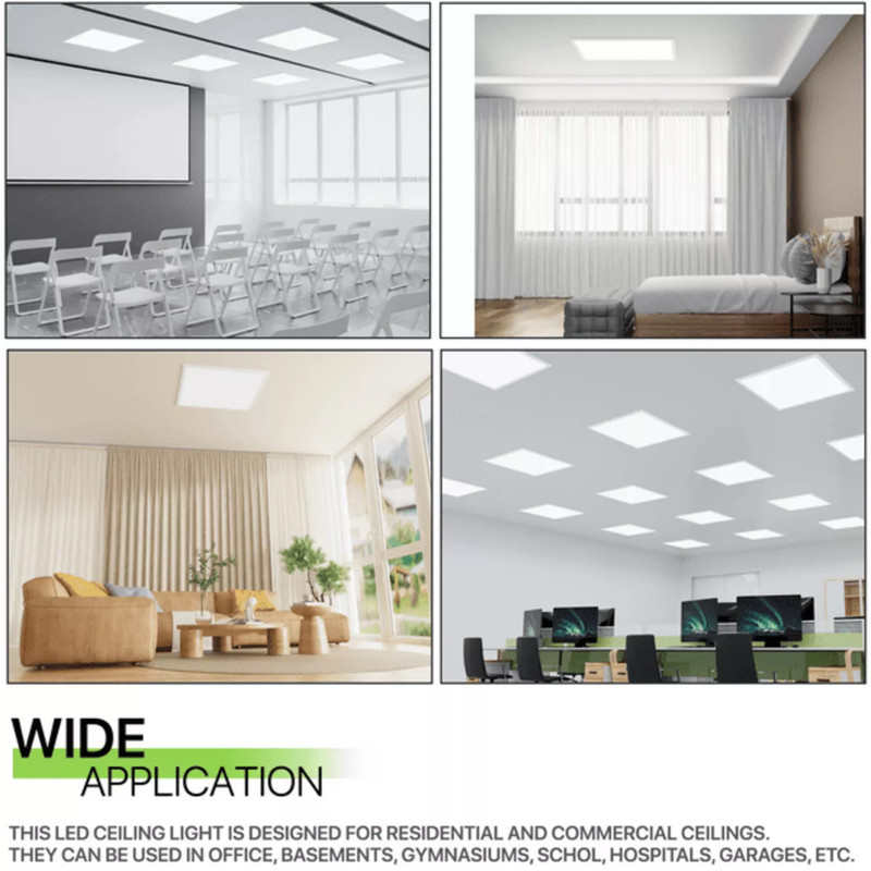 2Pack 2x2FT 45W LED Flat Panel Light,0-10V Dimmable,Drop Ceiling Lights,100-277V gallery