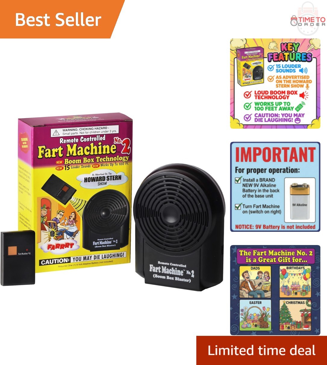 Remote Control Fart Machine Plastic 15 Realistic Sounds Kid Fun Noise Maker gallery