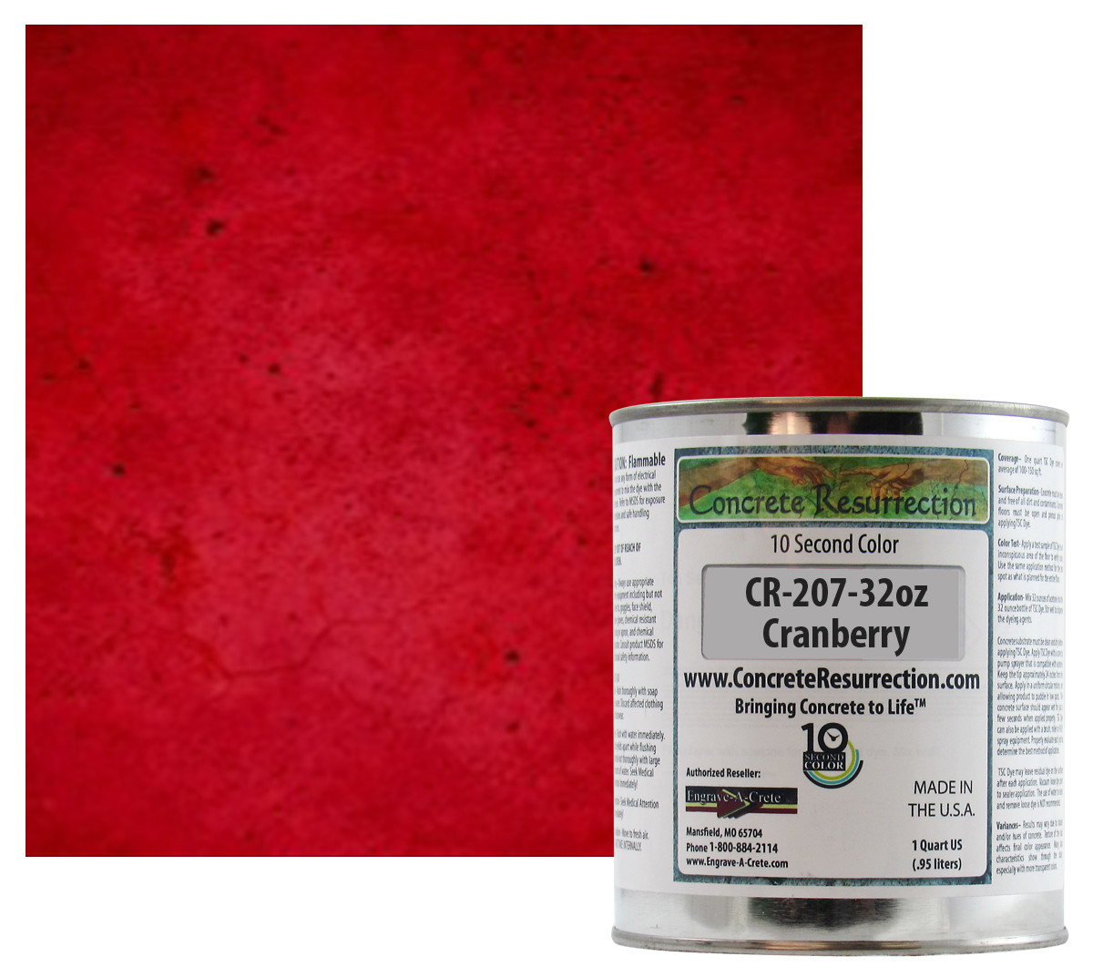 Fast Drying Concrete Stain-Professional-Easy to Use 100-150sq ft Cranberry gallery
