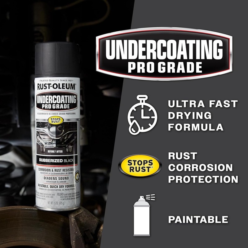 Rust-Oleum Stops Rust Professional Grade Undercoating Spray Paint, 6 Pack, 15 oz gallery