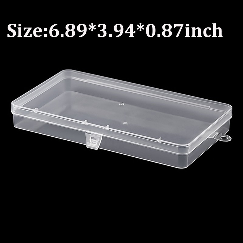 2/4/10 Clear Plastic Storage Container Box Hinged Lid DIY Arts Crafts Marker Pen gallery