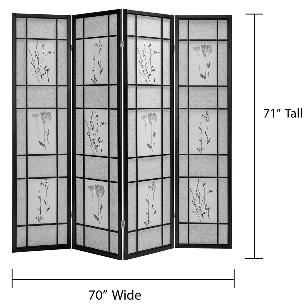 3 or 4 Panel Room Divider Privacy Screen Panel Floral Botanical Print NEW gallery