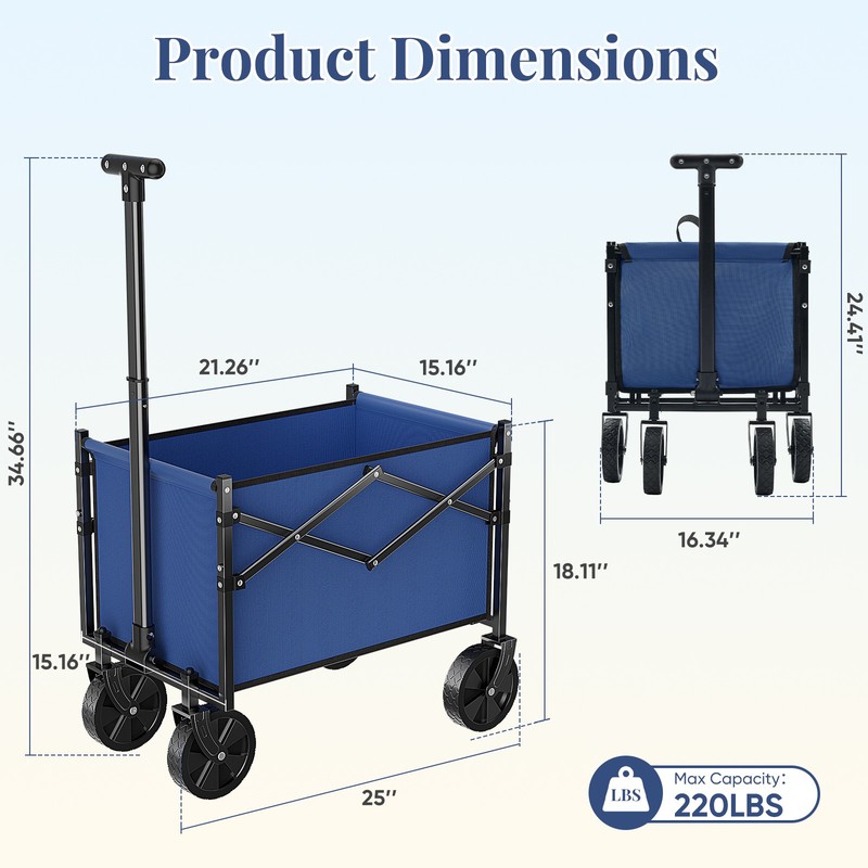 Foldable Trolley, Equipped With Wheels, With A Load Capacity Of 220 Pounds, A St gallery