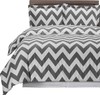 Full/Queen - Chevron- Grey with White- 3pc Duvet Cover Set 100% Cotton Fiber gallery