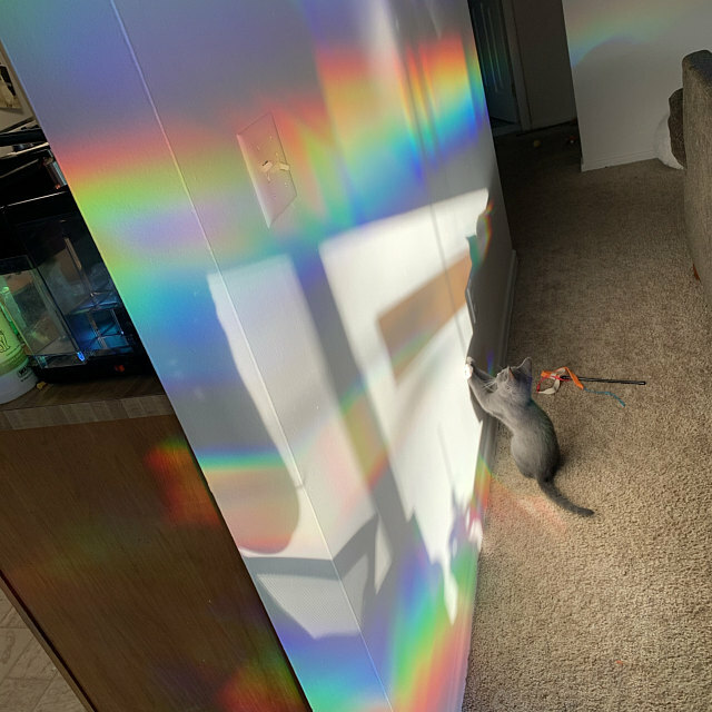 Diffraction Grating Film - Window Suncatcher and Rainbow Maker -18" x 24" gallery