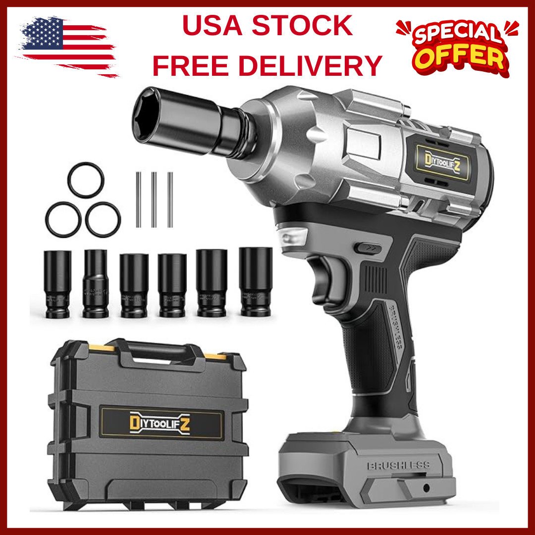 Cordless Impact Wrench 1/2 Inch for Dewalt 20V Battery, 900Ft-Lbs(1200N.M) Brush gallery
