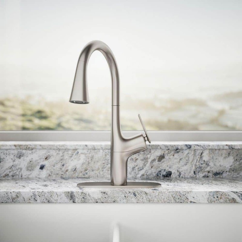 KOHLER Safia PullDown Kitchen Faucet Integrated Soap Dispenser Vibrant Stainless gallery
