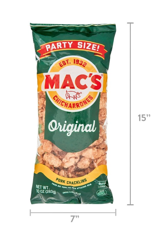Mac's Chicharrones Original Flavored Cracklin Curls, Fried Pork 10 oz 2ct New gallery