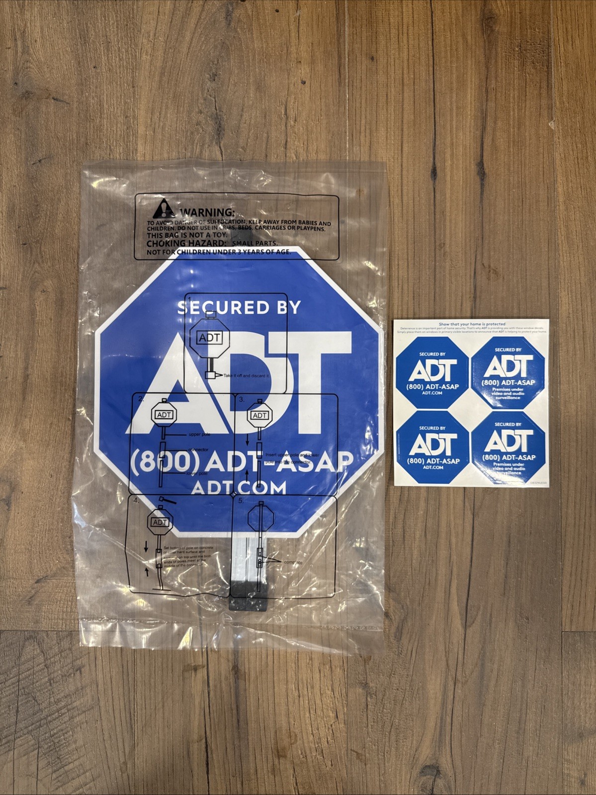 {K} ADT Security Yard Sign 28 Aluminum Weatherproof + 4 Window Stickers NEW gallery