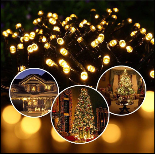 2Pack 100 LED Solar String Lights 40FT Warm White 8 Modes Auto On/Off Xmas Decor gallery
