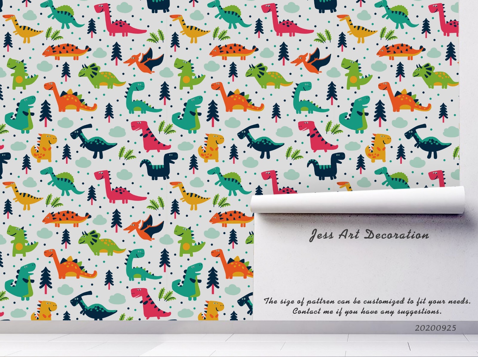 3D Dinosaur Tree Cartoon Pattern Wallpaper Wall Murals Removable Wallpaper gallery