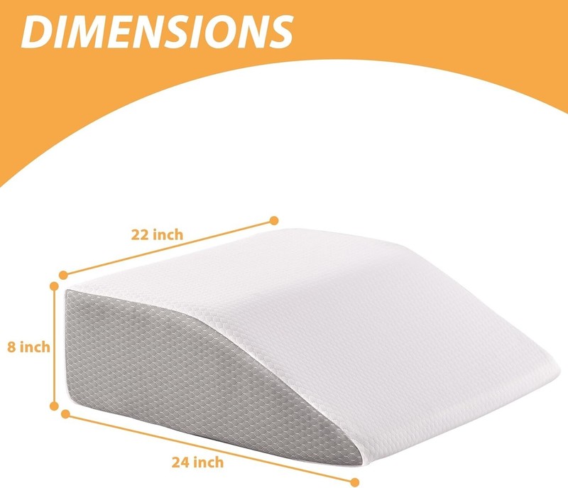 Stylish Leg Elevation Pillow with Removable Washable Cover - 8 Inch Foam Wedge gallery