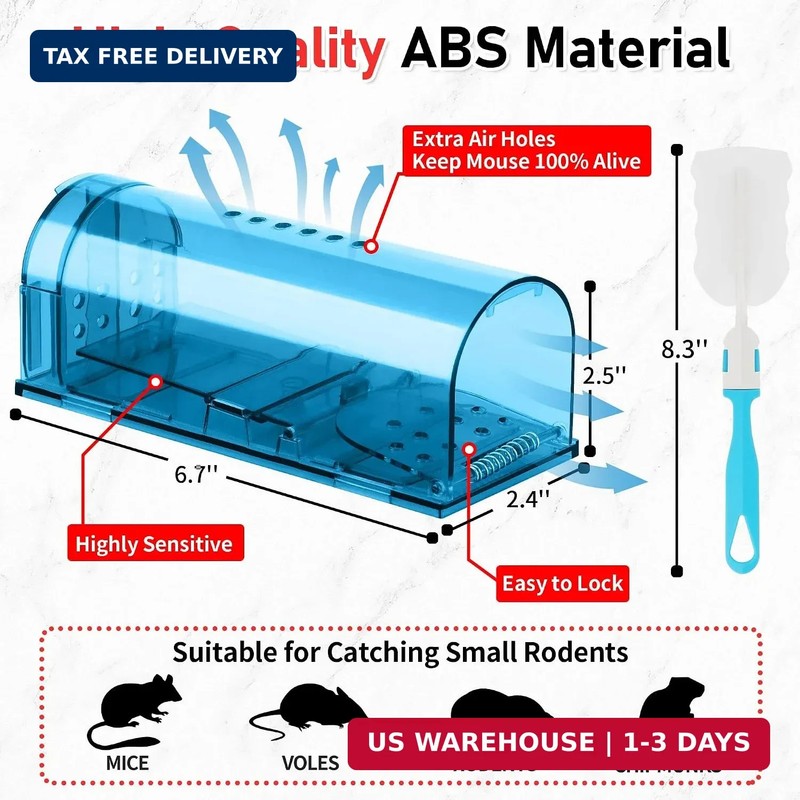 2Pcs Live Humane Cage Trap For Squirrel Chipmunk Rat Mice Rodent Animal Catcher gallery