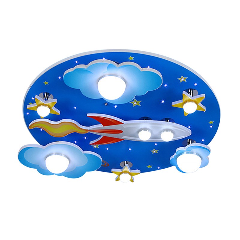 Star Rocket LED Flush Mount Ceiling Light Modern Bedroom Kids Room Lamp Fixture gallery