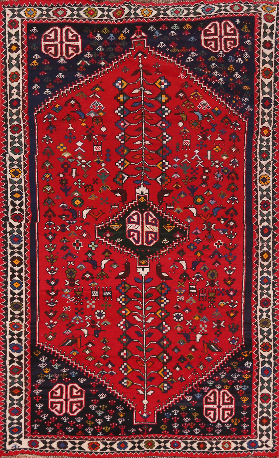 Geometric Tribal Traditional Hand-made Area Rug Wool Vegetable Dye Carpet 5x8 gallery