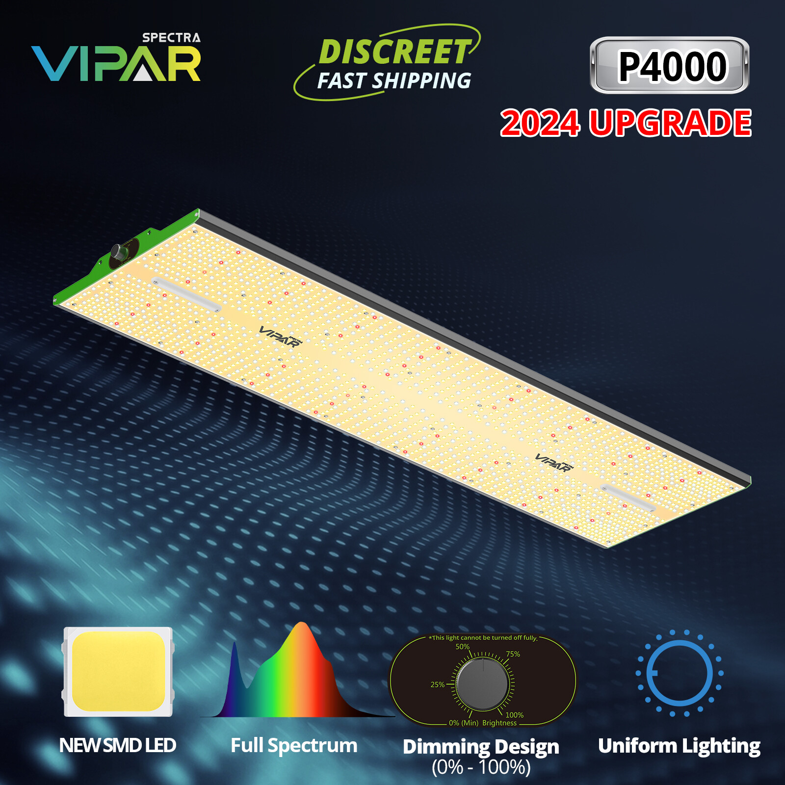 VIPARSPECTRA P2000 P2500 V1000 LED Grow Light Full Spectrum for Indoor Veg Bloom gallery