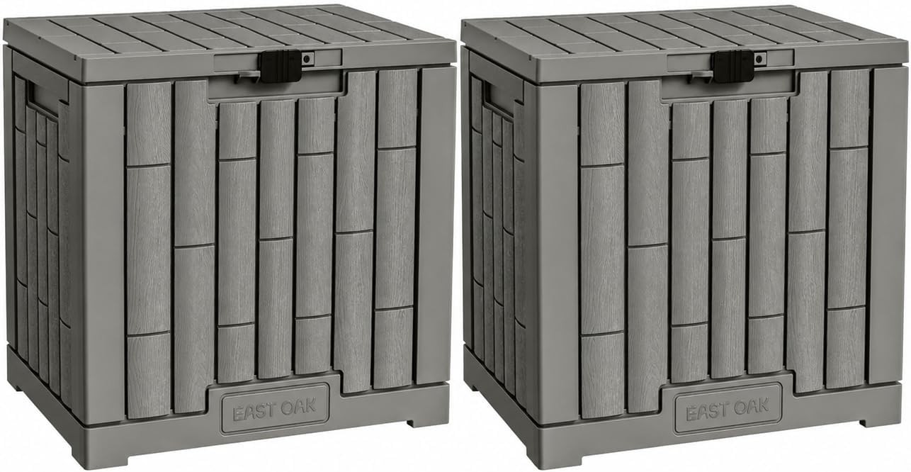 EAST OAK Outdoor Storage Box, 31 Gallon 2 Pack Deck Box Indoor and Outdoor Use, gallery