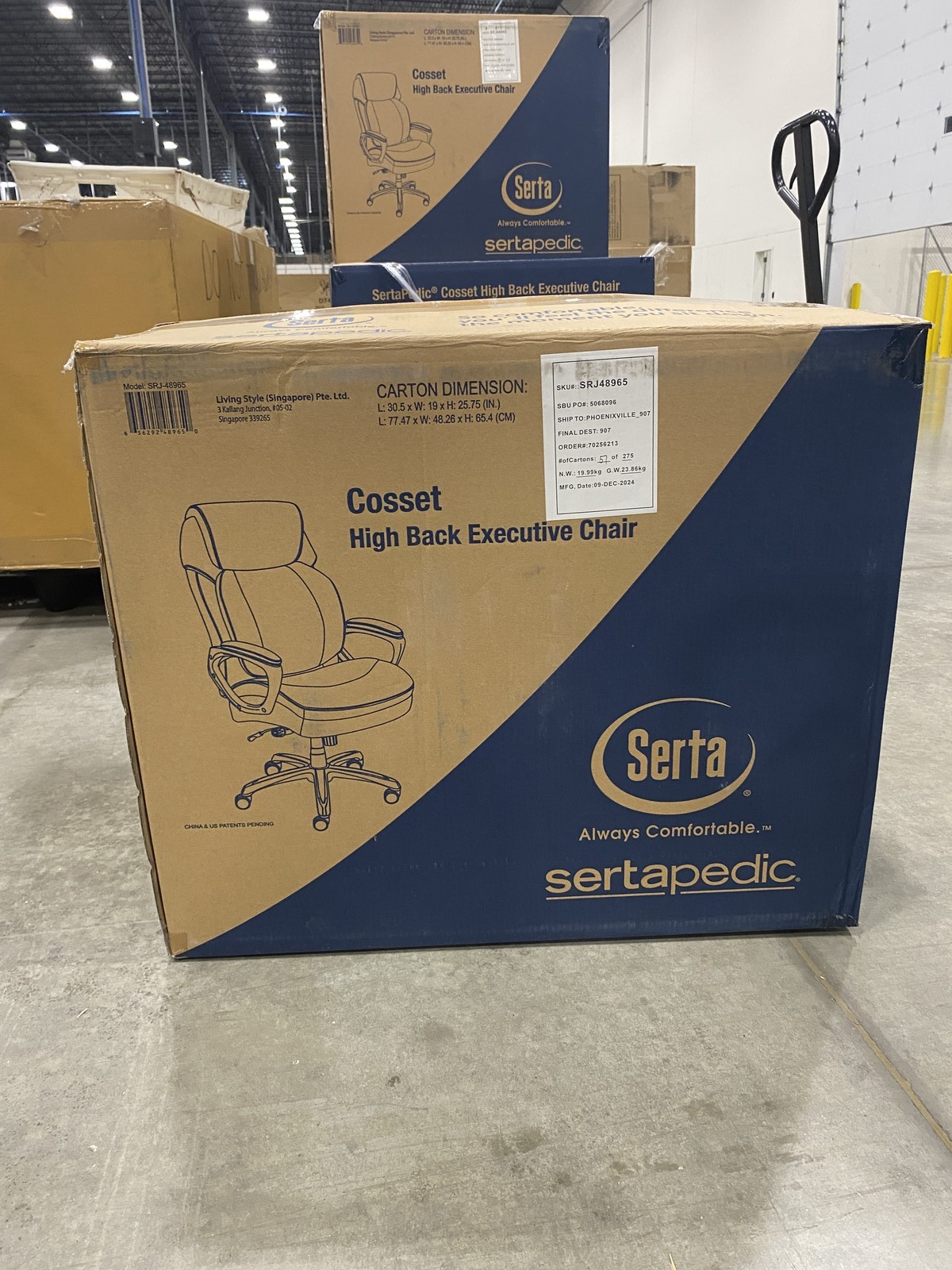Serta Sertapedic Cosset High Back Executive Chair, Black gallery