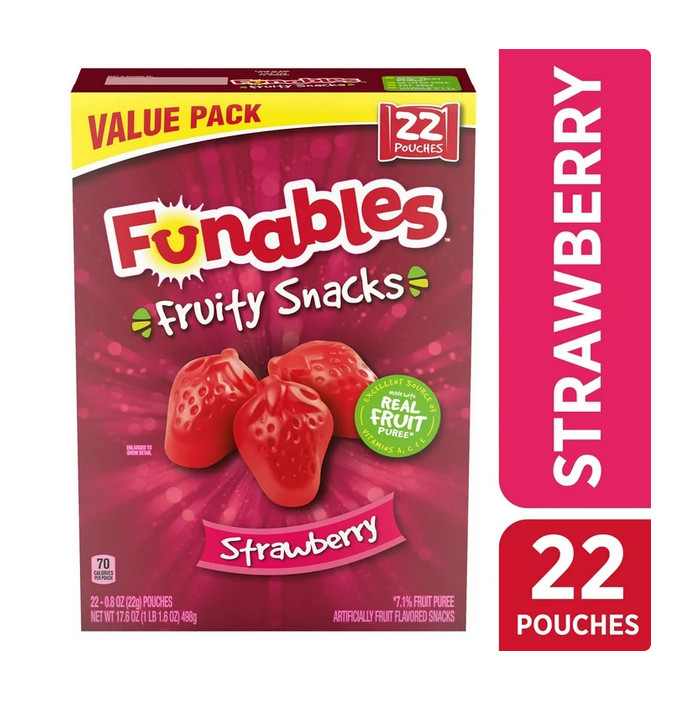 Funables Fruit Flavored Snacks, Strawberry, 0.8 oz, 22 Count gallery